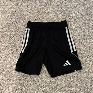 Adidas Kids Black and White soccer shorts